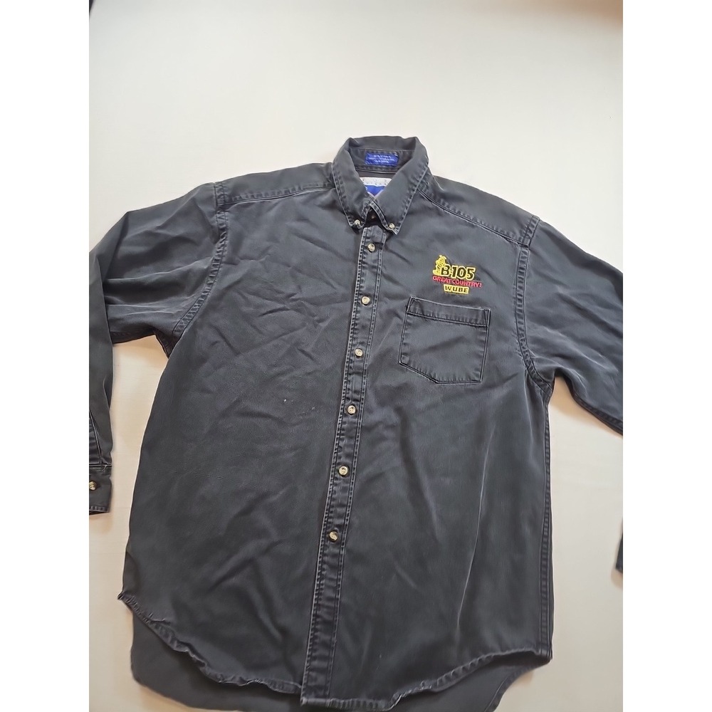 Vintage B-105 Country Radio Station Shirt Button Down Size X-Large